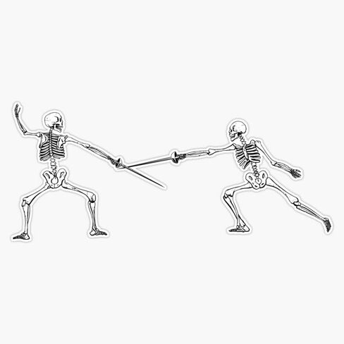 الهياكل العظمية المبارزة ملصق ملصقات للسيارة متعددة الأشكال ملصق حائط من الفينيل‏ 5" in Kuwait