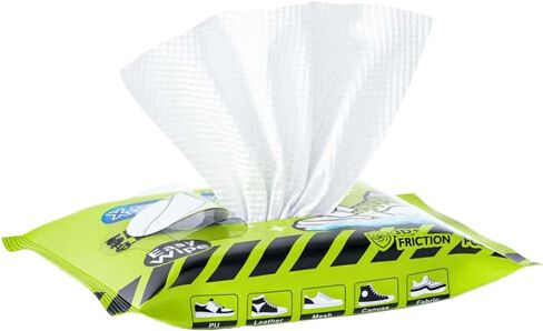 X-SMILE Sneaker Cleaner Wipes, Pre-Moistened Shoe Wipes for White Sneakers, Leather, Canvas & Rubber, Portable in Saudi Arabia