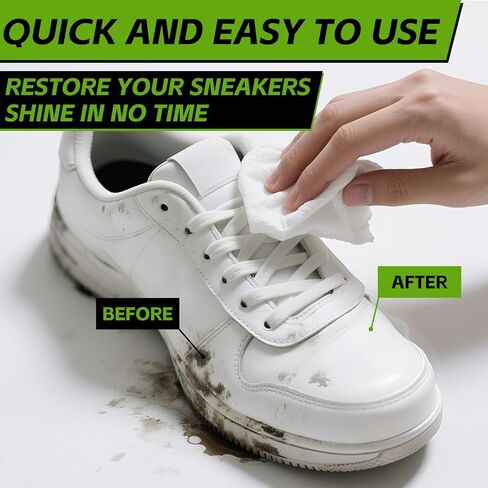 X-SMILE Sneaker Cleaner Wipes, Pre-Moistened Shoe Wipes for White Sneakers, Leather, Canvas & Rubber, Portable in Saudi Arabia