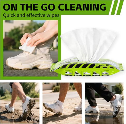 X-SMILE Sneaker Cleaner Wipes, Pre-Moistened Shoe Wipes for White Sneakers, Leather, Canvas & Rubber, Portable in Saudi Arabia