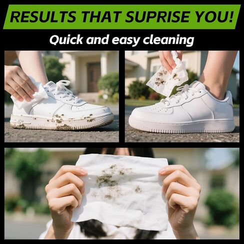 X-SMILE Sneaker Cleaner Wipes, Pre-Moistened Shoe Wipes for White Sneakers, Leather, Canvas & Rubber, Portable in Saudi Arabia