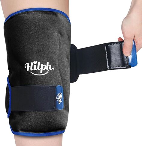 Hilph XL Ice Pack Wrap Around Entire Knee After Replacement Surgery, Reusable Gel Large Ice Pack for Knee Injuries,Swelling,Pain Relief, Hot Cold Therapy for Arthritis, Meniscus Tear and ACL (Blue) in Kuwait