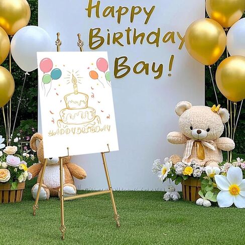 Iron Adjustable Arts & Crafts Easels,Metal Easel Stand with Chain Support for Mirror,58 Inch Floor Easels for Display Wedding Sign(Black) in Kuwait