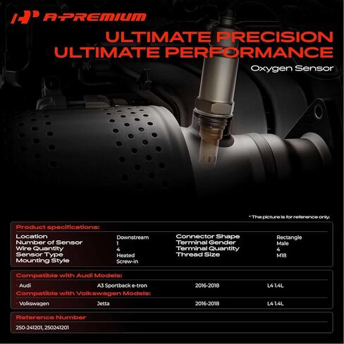 A-Premium O2 Oxygen Sensor Compatible with Volkswagen Jetta 2016-2018 1.4L & Audi A3 Sportback e-tron 2016-2018 1.4L, Downstream in Saudi Arabia