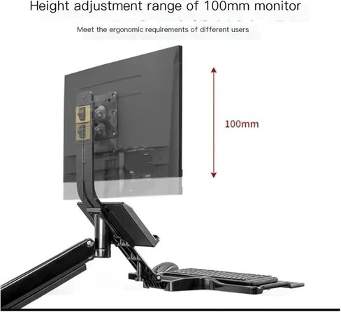 D32 monitor wall-mounted bracket rotating lifting industrial equipment monitoring desk keyboard tray 19-27 inches in Saudi Arabia