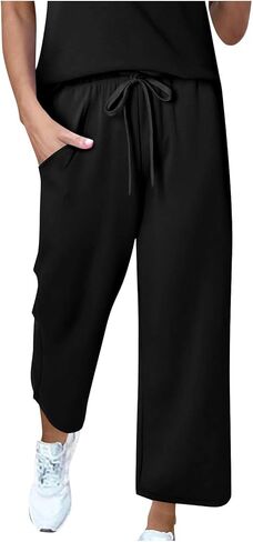 Baggy Joggers for Women Casual Wide Leg Lightweight Pants Yoga Lounge Pants for Athletic Workout Gym with Pockets in Saudi Arabia