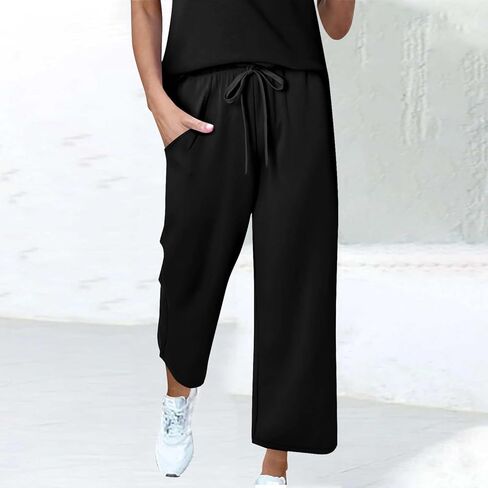 Baggy Joggers for Women Casual Wide Leg Lightweight Pants Yoga Lounge Pants for Athletic Workout Gym with Pockets in Saudi Arabia