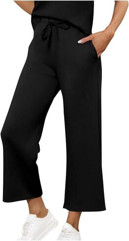 Baggy Joggers for Women Casual Wide Leg Lightweight Pants Yoga Lounge Pants for Athletic Workout Gym with Pockets in Saudi Arabia