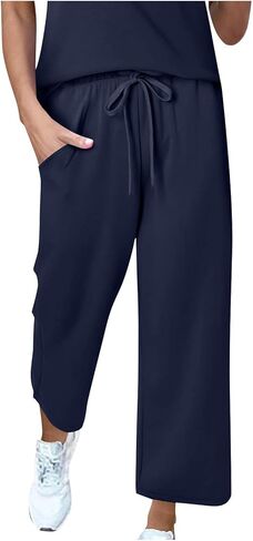 Baggy Joggers for Women Casual Wide Leg Lightweight Pants Yoga Lounge Pants for Athletic Workout Gym with Pockets in Saudi Arabia