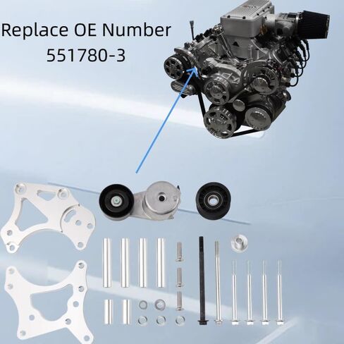 551780-3 Billet Alternator Bracket Compatible with S10 LS Swap LS1 LS3 LSX LQ4 LQ9 4.8L 5.3L 6.0L, for 2001-2007 Chevrolet Silverado HD, Sierra, 1999-2013 GMC Yukon in Kuwait