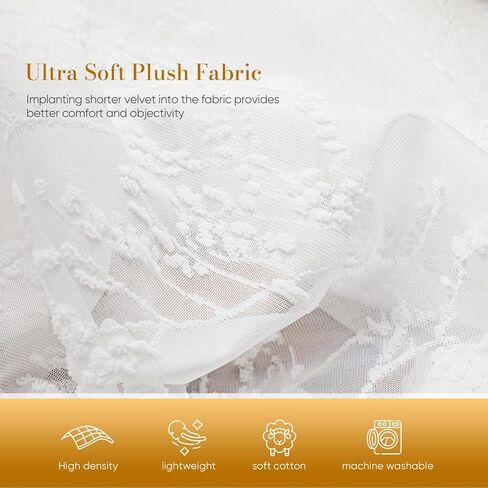 Anmao ستائر دانتيل شبه شفافة بنمط الأزهار والأوراق ثلاثية الأبعاد بطول 84 بوصة مكونة من لوحتين - ستائر تصفية للضوء بجيب قضيب مع خصوصية لغرفة المعيشة وغرفة النوم، (52 بوصة عرض × 84 بوصة طول)، أبيض in Kuwait