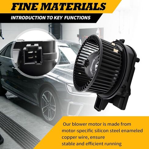 76520 Front HVAC Heater Brushless Blower Motor Compatible with A4 Allroad A4 Quattro A5 Quattro A5 Sportback A6 Allroad A6 Quattro Replaces 4M1820021 in Saudi Arabia