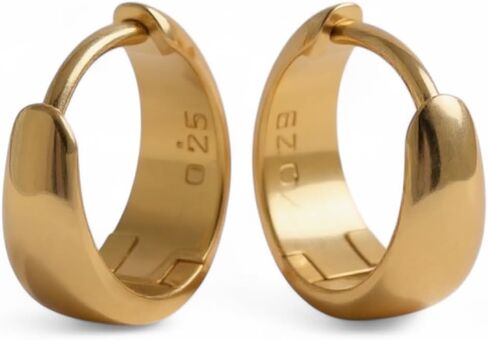 Sterling Silver Plated in 18K Yellow Gold Small Dainty Hoop Huggie Earrings Jewelry - Gift for Women- Gold Hoop Earrings- 925 Sterling Silver Earrings- Nickel Free, Hypoallergenic, Waterproof in Saudi Arabia