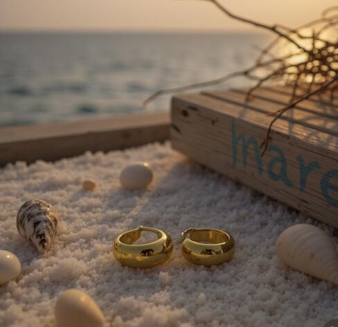 Sterling Silver Plated in 18K Yellow Gold Small Dainty Hoop Huggie Earrings Jewelry - Gift for Women- Gold Hoop Earrings- 925 Sterling Silver Earrings- Nickel Free, Hypoallergenic, Waterproof in Saudi Arabia