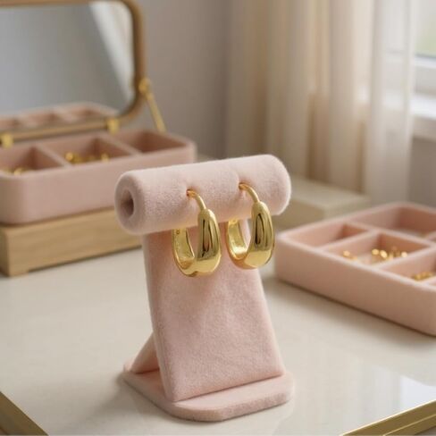 Sterling Silver Plated in 18K Yellow Gold Small Dainty Hoop Huggie Earrings Jewelry - Gift for Women- Gold Hoop Earrings- 925 Sterling Silver Earrings- Nickel Free, Hypoallergenic, Waterproof in Saudi Arabia