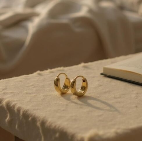 Sterling Silver Plated in 18K Yellow Gold Small Dainty Hoop Huggie Earrings Jewelry - Gift for Women- Gold Hoop Earrings- 925 Sterling Silver Earrings- Nickel Free, Hypoallergenic, Waterproof in Saudi Arabia