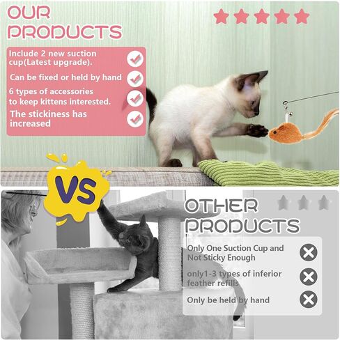 25 PCS مجموعة متنوعة من ألعاب القط - لعبة معلقة لعبة القط ، ألعاب النعناع البري ، دعابة الريشة ، الفئران ، الكرات الملونة والجرن. in Kuwait