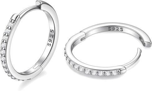 JustBeingCute 925 Sterling Silver Hoop Earrings for Women 14K Gold Plated Cubic Zirconia Huggie Earrings for Women Hypoallergenic Lightweight Small Huggie Earring (6/8/10/12/14/16/18/20mm) in Saudi Arabia