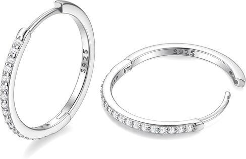 JustBeingCute 925 Sterling Silver Hoop Earrings for Women 14K Gold Plated Cubic Zirconia Huggie Earrings for Women Hypoallergenic Lightweight Small Huggie Earring (6/8/10/12/14/16/18/20mm) in Saudi Arabia