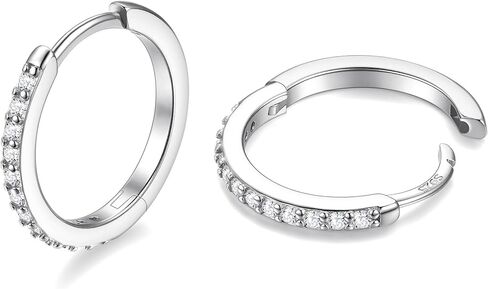 JustBeingCute 925 Sterling Silver Hoop Earrings for Women 14K Gold Plated Cubic Zirconia Huggie Earrings for Women Hypoallergenic Lightweight Small Huggie Earring (6/8/10/12/14/16/18/20mm) in Saudi Arabia