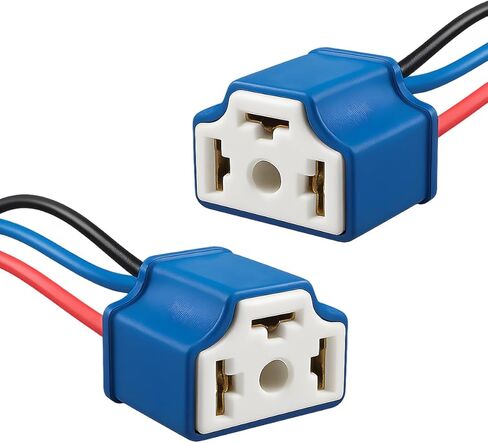 YoRise H4 HB2 9003 قابس موصل أسلاك السيارة الأمامي، موصل مقبس سيراميك 16AWG، استبدال أسلاك السيارة شديدة التحمل لمصابيح الضباب، المصابيح الأمامية، أحزمة التتابع H4 (قطعتان) in Kuwait