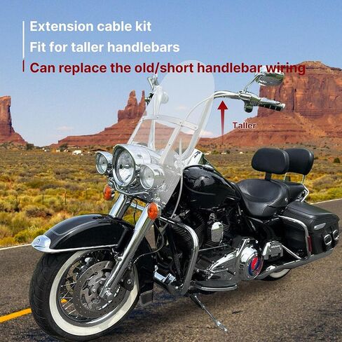 مجموعة كابلات تجوال ممتدة مقاس 14 بوصة مع ABS، وكابل القابض وخط الفرامل وسلك TBW وأسلاك CAN-Bus لـ 2008-2013 Harley Road King/Electra Glide/Street Glide/Road Glide مع ABS، كروم in Kuwait