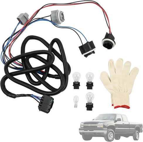 16531402 Tail Light Wiring Harness Right Passenger Side Fit for Chevy Silverado 1500 1500HD 2500HD 3500 2003-2007, Rear Lamp Luces Traseras Direct Holder Wire Socket Harness Kit with 4 Bulb in Saudi Arabia