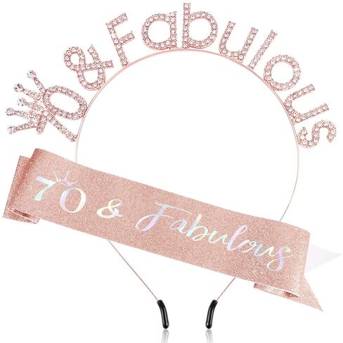 13th Birthday Decorations for Girls Official Teenager Sash 13 Year Old Tiara Crown Headbands Thirteen Hair Band Happy 13th Birthday Gifts for Girls Rose Gold in Saudi Arabia