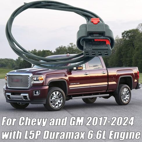 4 Pins Fuel Rail Pressure Sensor Connector Wiring Harness Pigtail Plug Fit for Chevy and GM 2017-2024 with L5P Duramax 6.6L Engine Replaced OE 19300397 in Kuwait