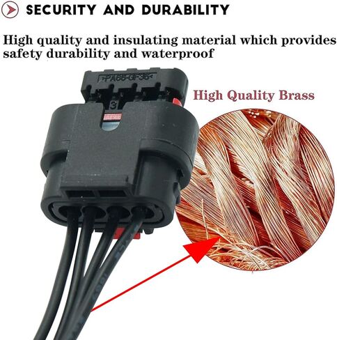 4 Pins Fuel Rail Pressure Sensor Connector Wiring Harness Pigtail Plug Fit for Chevy and GM 2017-2024 with L5P Duramax 6.6L Engine Replaced OE 19300397 in Kuwait