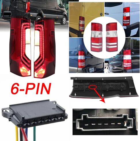 6 Wires Tail Lights Taillight Connector Wiring Harness Pigtail Plug for Mercedes Sprinter Freightliner Sprinter Dodge Sprinter 1500 2500 3500 4500 2007-2025 OE# A906820016 in Kuwait
