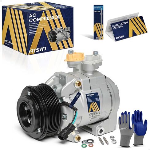 AISIN ACCFD-00781 Air Conditioner AC Compressor - Compatible with Ford F-250 F-350 F-450 Super Duty 2017-2019 F-550 Super Duty 2017-2018 - 6.7L - with 8-Pulley Groove, with Clutch in Saudi Arabia