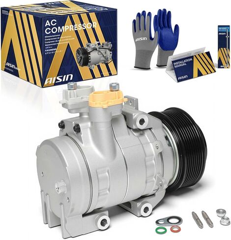 AISIN ACCFD-00781 Air Conditioner AC Compressor - Compatible with Ford F-250 F-350 F-450 Super Duty 2017-2019 F-550 Super Duty 2017-2018 - 6.7L - with 8-Pulley Groove, with Clutch in Saudi Arabia