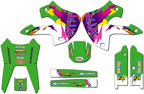 1997-2008 KLX 300 Throwback Green Senge Graphics Complete Kit Compatible with Kawasaki in Kuwait