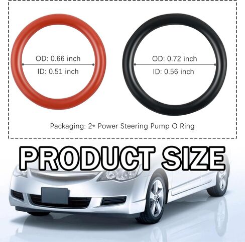 2PCS Power Steering Pump O Ring Seals Compatible with Acura Honda,OEM#91370SV4000 & 91345RDAA01 Power Steering Pump Seal Kit,Inlet/Outlet Powers Steerings O Ring Replacement in Kuwait