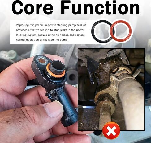 2PCS Power Steering Pump O Ring Seals Compatible with Acura Honda,OEM#91370SV4000 & 91345RDAA01 Power Steering Pump Seal Kit,Inlet/Outlet Powers Steerings O Ring Replacement in Kuwait