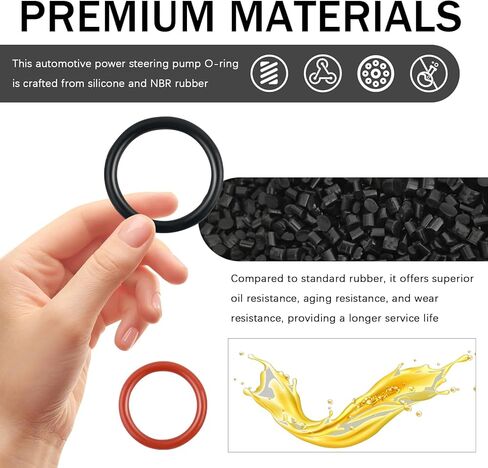 2PCS Power Steering Pump O Ring Seals Compatible with Acura Honda,OEM#91370SV4000 & 91345RDAA01 Power Steering Pump Seal Kit,Inlet/Outlet Powers Steerings O Ring Replacement in Kuwait