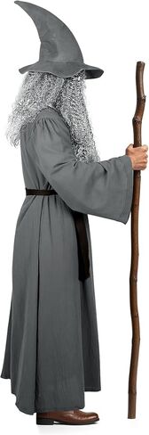 Adult Wizard Costume Set 5-Piece Gray Sorcerer Outfit for Halloween Costumes Cosplay in Kuwait