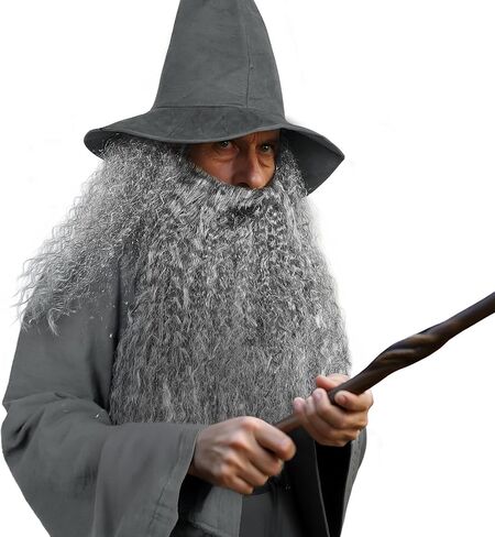 Adult Wizard Costume Set 5-Piece Gray Sorcerer Outfit for Halloween Costumes Cosplay in Kuwait