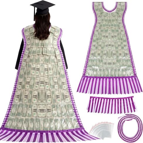 Craftsatin 2026 Graduation Cash Gift DIY Money Cape Kit with 2 Pcs Graduation Money Lei 100 Pcs OPP Bags for Men Women Graduate Party Favors Gifts Accessories in Kuwait