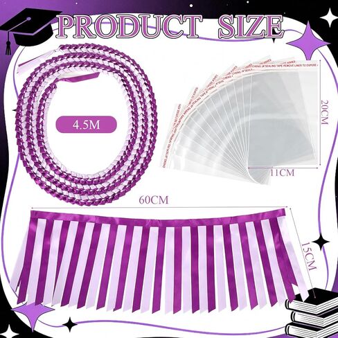 Craftsatin 2026 Graduation Cash Gift DIY Money Cape Kit with 2 Pcs Graduation Money Lei 100 Pcs OPP Bags for Men Women Graduate Party Favors Gifts Accessories in Kuwait