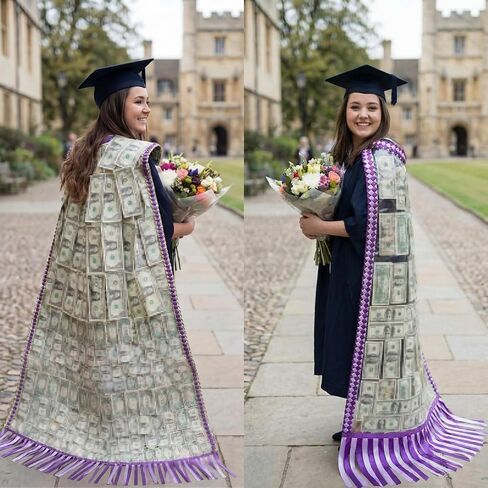 Craftsatin 2026 Graduation Cash Gift DIY Money Cape Kit with 2 Pcs Graduation Money Lei 100 Pcs OPP Bags for Men Women Graduate Party Favors Gifts Accessories in Kuwait