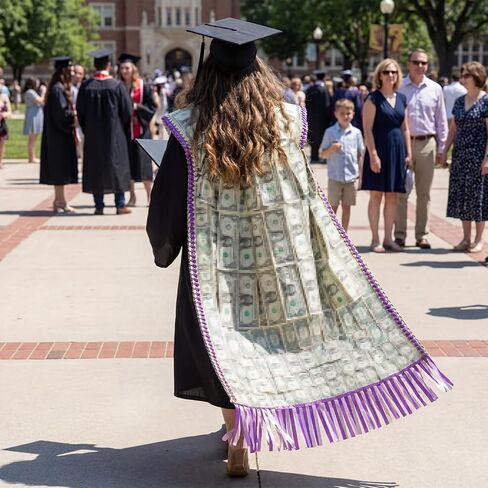 Craftsatin 2026 Graduation Cash Gift DIY Money Cape Kit with 2 Pcs Graduation Money Lei 100 Pcs OPP Bags for Men Women Graduate Party Favors Gifts Accessories in Kuwait