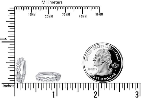 KINGWHYTE Daisy Earrings for Women 925 Sterling Silver Small Daisy Hoop Earrings Hypoallergenic Lucky Flower Huggie Hoop Earrings Christmas Birthday Jewelry Gifts for Wife Daughter 2 Pair Set-14mm in Kuwait