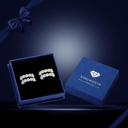 KINGWHYTE Daisy Earrings for Women 925 Sterling Silver Small Daisy Hoop Earrings Hypoallergenic Lucky Flower Huggie Hoop Earrings Christmas Birthday Jewelry Gifts for Wife Daughter 2 Pair Set-14mm in Kuwait