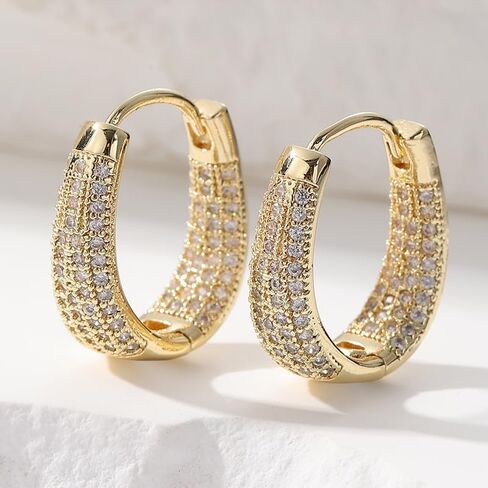 Luxurious Geometric Copper Jewelry Inlaid with Synthetic Zircon Earrings, Women's Retro Bohemian Round Versatile Daily Versatile or Elegant Earrings in Saudi Arabia