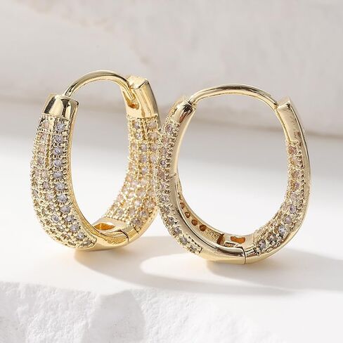 Luxurious Geometric Copper Jewelry Inlaid with Synthetic Zircon Earrings, Women's Retro Bohemian Round Versatile Daily Versatile or Elegant Earrings in Saudi Arabia
