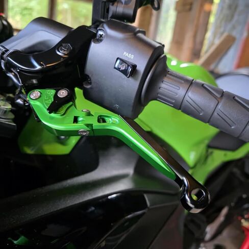 مجموعة رافعة قابض الفرامل البديلة لـ ZX6R ZX6RR ZX636 2019-2025، مقبض فرامل دراجة نارية من الألومنيوم قابل للتعديل وأذرع طويلة قابلة للتمديد (أسود بالكامل) in Kuwait