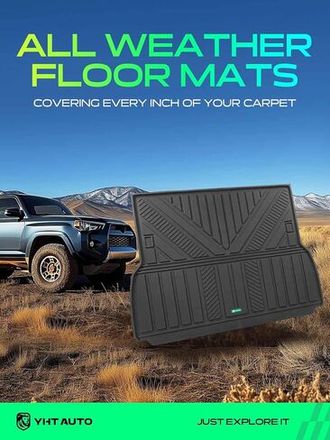 YHTAUTO Cargo Mat متوافق مع Lexus GX550 2024-2026 & Toyota Land Cruiser/Prado 250 2024-2026، بطانات أرضية TPE للحماية من جميع الأحوال الجوية، سجادة شحن، أسود in Saudi Arabia