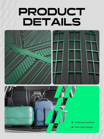 YHTAUTO Cargo Mat متوافق مع Lexus GX550 2024-2026 & Toyota Land Cruiser/Prado 250 2024-2026، بطانات أرضية TPE للحماية من جميع الأحوال الجوية، سجادة شحن، أسود in Saudi Arabia